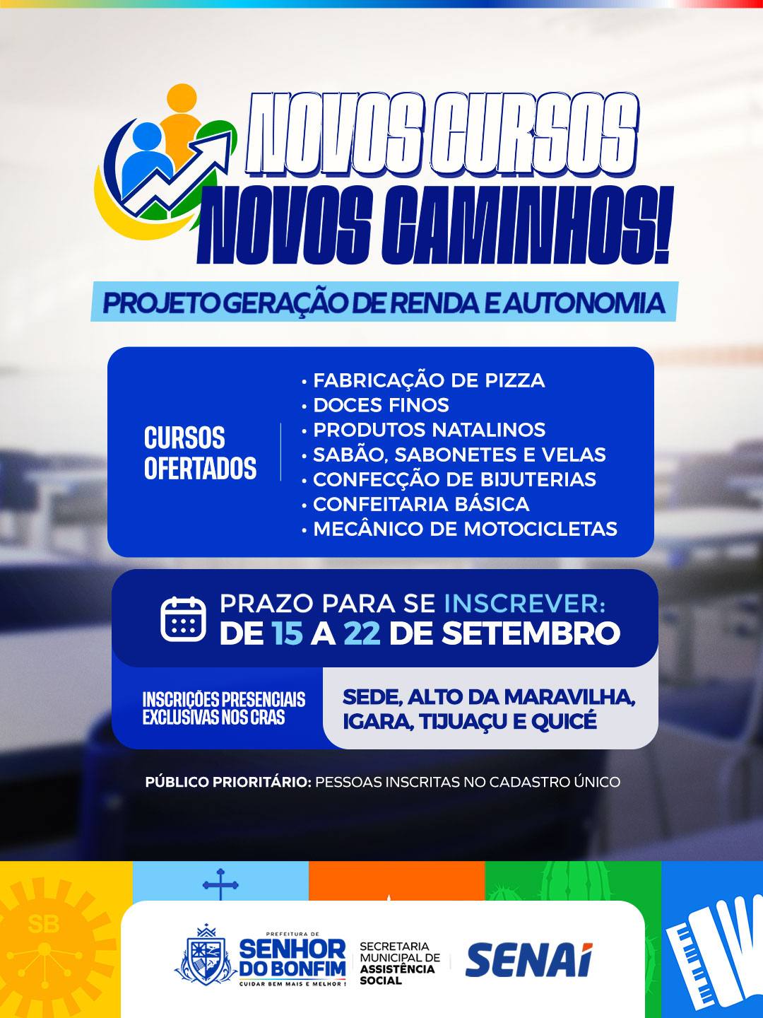 Capacitação: Prefeitura de Senhor do Bonfim está com inscrições abertas para cursos de qualificação profissional