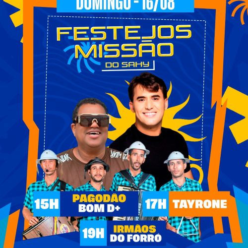 Povoado de Missão do Sahy recebe Festejo Tradicional 2026 com show do cantor Tayrone e atrações regionais