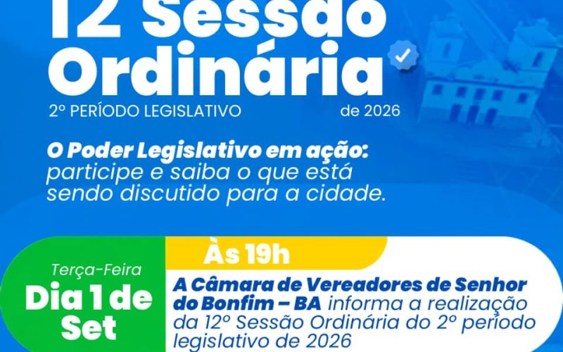 COMUNICADO OFICIALCâmara Municipal de Senhor do Bonfim – Bahia