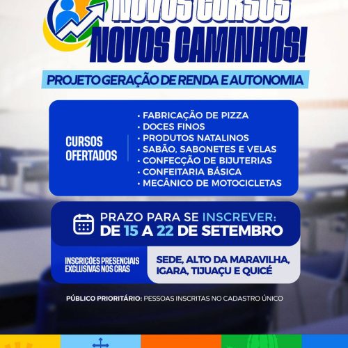 Capacitação: Prefeitura de Senhor do Bonfim está com inscrições abertas para cursos de qualificação profissional
