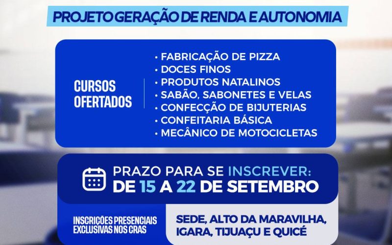 Capacitação: Prefeitura de Senhor do Bonfim está com inscrições abertas para cursos de qualificação profissional
