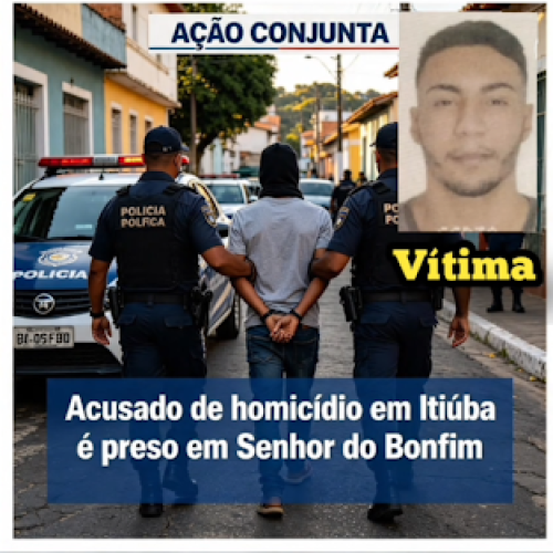 AÇÃO CONJUNTA: Acusado de homicídio em Itiúba é preso em Senhor do Bonfim